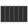 Vidaxl 6-Panel Room Divider, Black, 300X200 Cm, Fabric