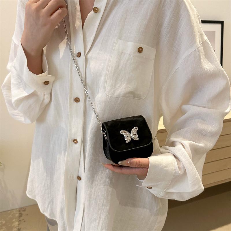 Simple Butterfly Cross-border Bag This Year's Popular Chain Small Bag for Women's Summer New One-shoulder Mini Lipstick Bag