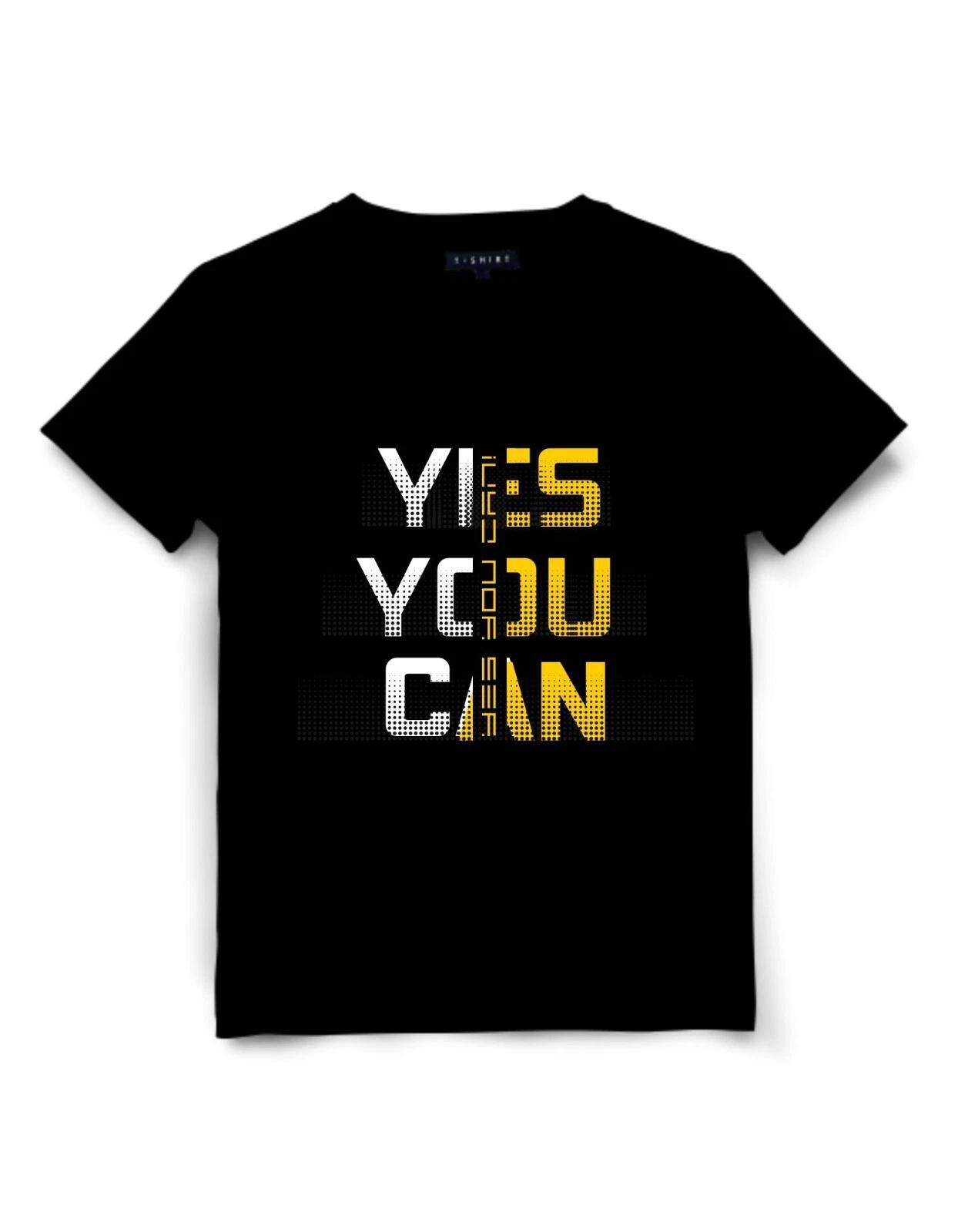 Yes You Can! Slogan T-Shirt Unisex Jersey Short Sleeve Tee 3XL