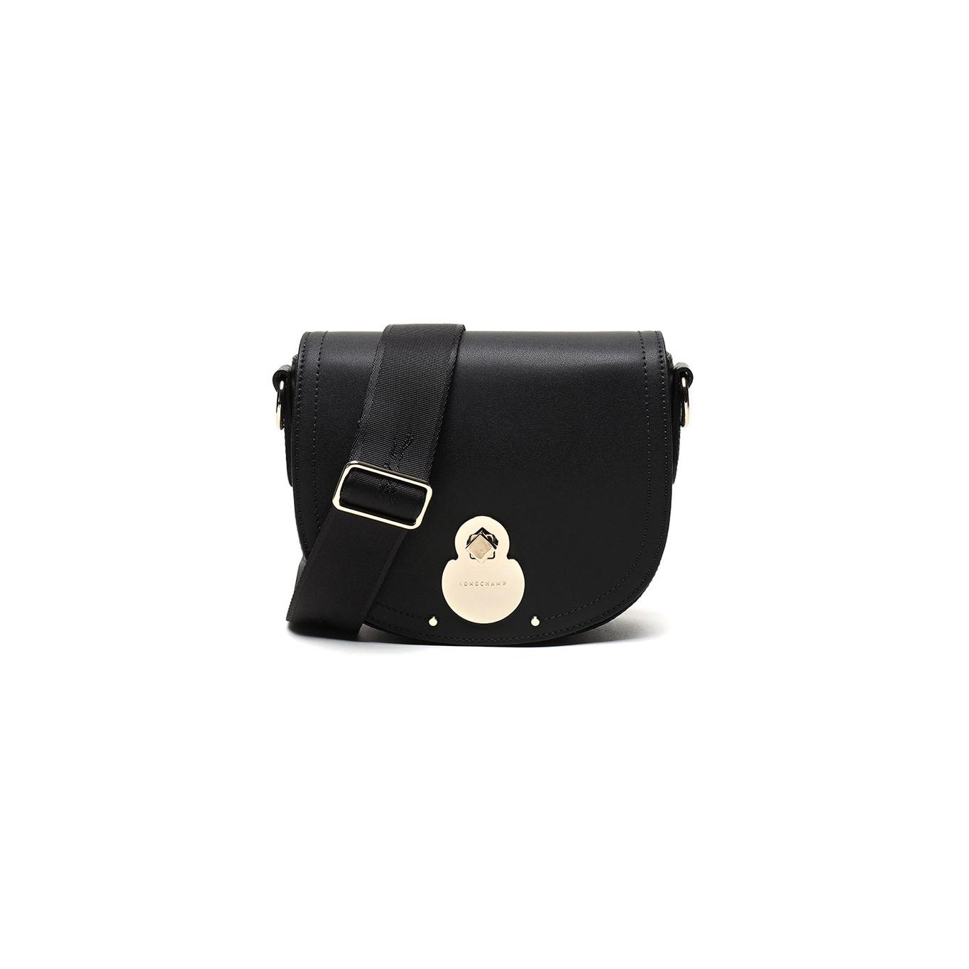 

Longchamp Le Pliage Logo Leather Messenger Bag Crossbody Shoulder Bag Women Bags Black 1395HNA001 Basic Set (Bag+Dust Bag)