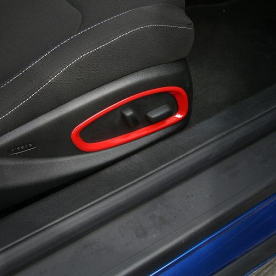 2X Seat Adjust Button Trim Cover Ring For Chevrolet Camaro 2017+ Red Accessories