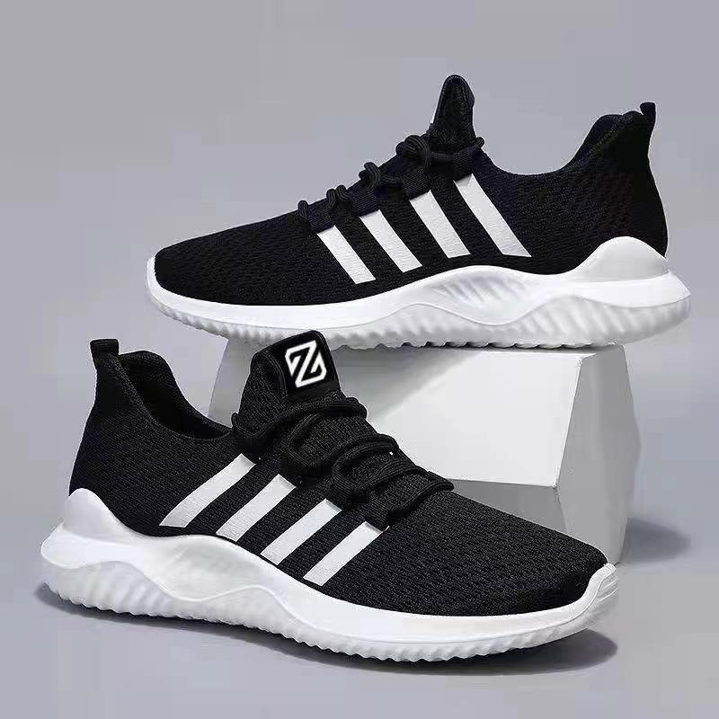 Casual shoes men's trend versatile sports shoes flying woven breathable mesh cloth shoes