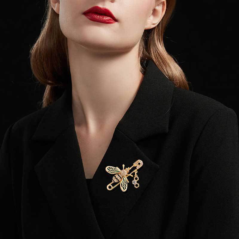 Fashion new animal bee brooch women's accessories hot-selling colored dripping bumblebee pin brooch collar pin high-end