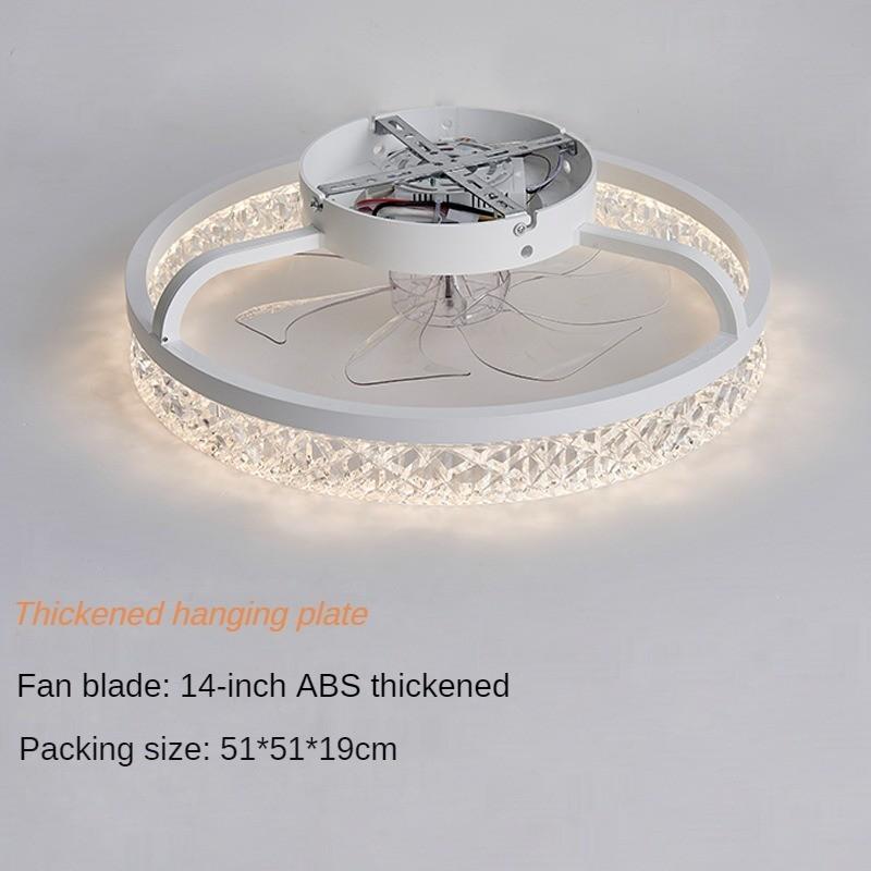 50 * 50 * 16cm Modern And Fashionable Electric Ceiling Fan Lamp Bedroom LED Ceiling Fan Light Intelligent Silent Chandelier Fan