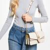 Michael Kors MK Greenwich Borsa a Spalla con Stampa Logo Vintage Donna Borsa a Spalla Bianco Vaniglia Rosa Nudo 30H1GGRL6B-173