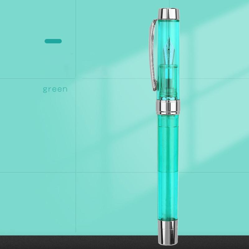 Acrylic Fountain Pen Transparent Pen Barrel Large Ink Capacity Remove to Refill Gift Calligraphy Pen for Students Kids