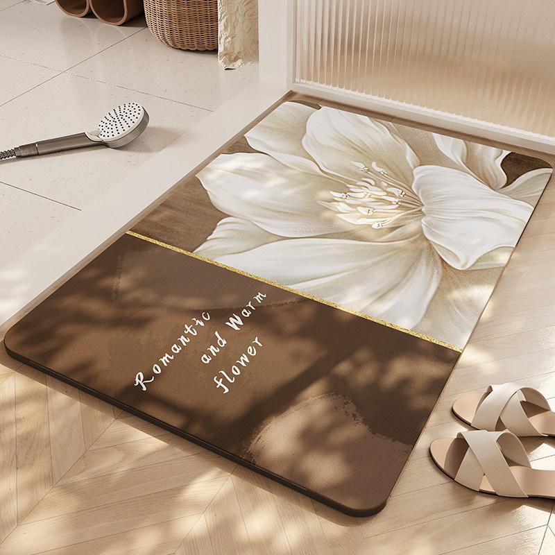 Used Windflower Diatom Mud Floor Mat – Stain-Resistant, Non-Slip, Quick-Dry, Water-Absorbent, Easy Clean Foot Mat for Sink