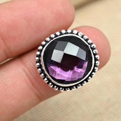 Gioielli regalo di nozze fatti a mano in argento sterling 925 con pietra preziosa ametista viola per lei
