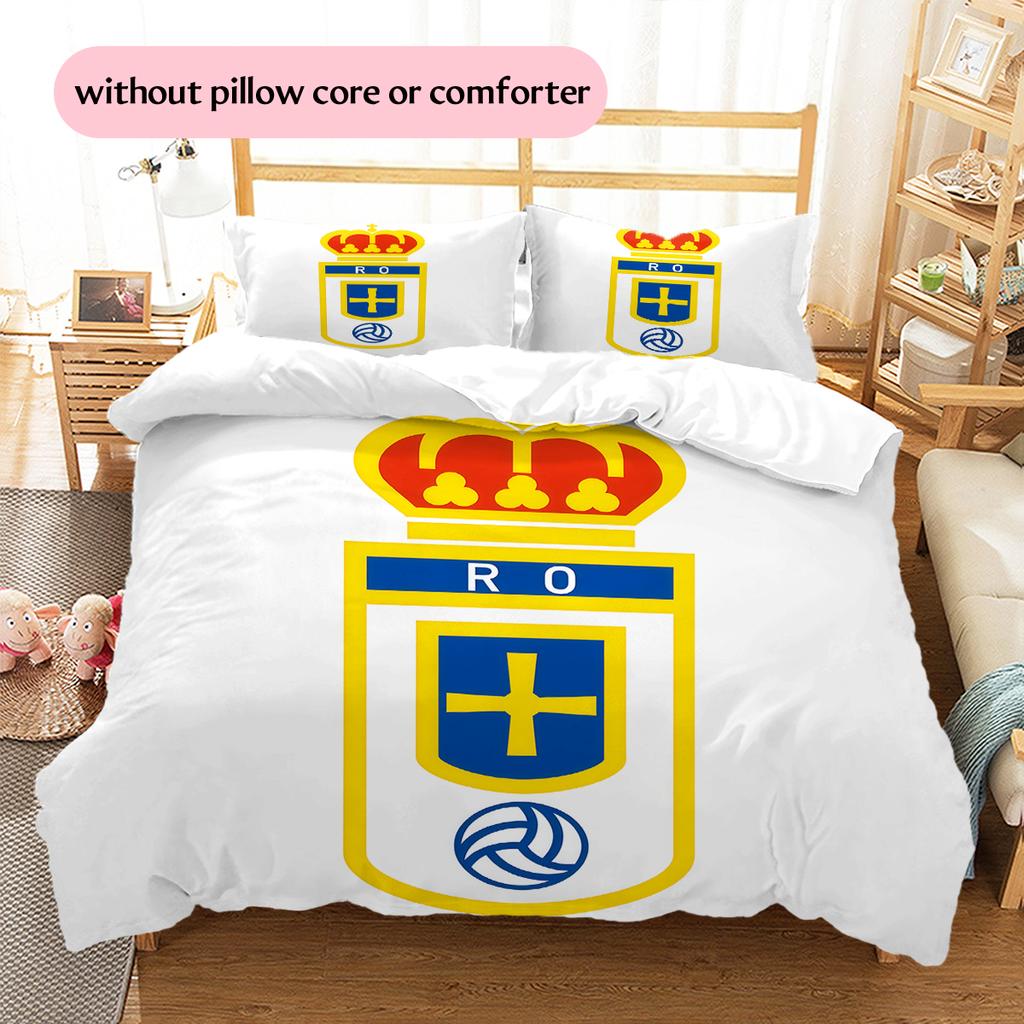 Real Oviedo Patronen Beddengoed Huisdecoratie Verjaardagscadeau (1 dekbedovertrek + 2 kussenslopen, zonder binnenkussen)