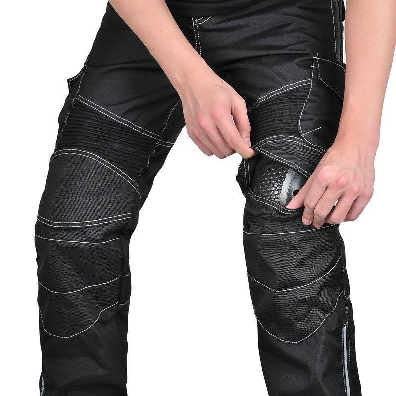 Mens Motorcycle Riding Pants Oxford Fabric Waterproof High-Waist Adjustable Protective Trousers Street Off-Road Use