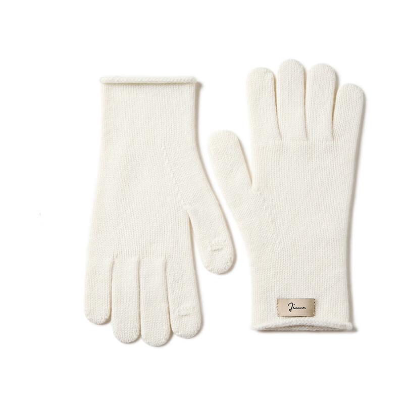 JIUMU Women's Pure Wool Warm Knitted Gloves
