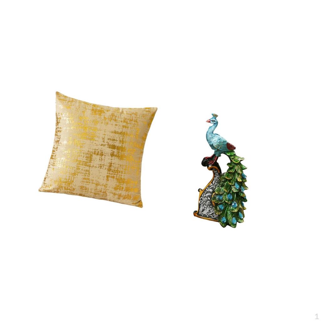 Elegant Peacock Pillowcase Sculpture Cushion Cover for Living Room Office Dorm Car Bedroom Tabletop