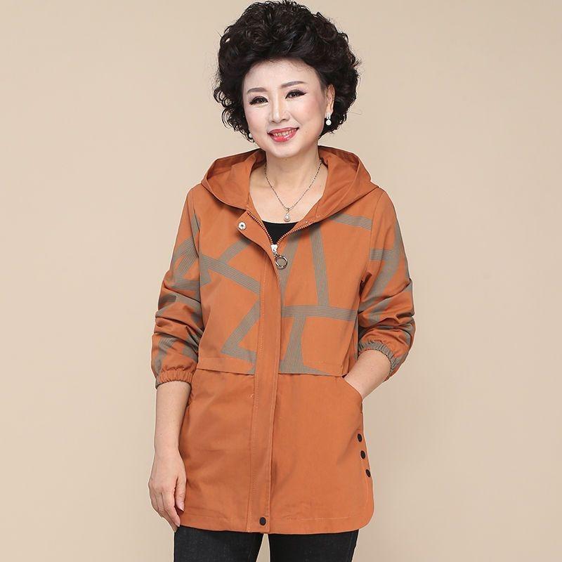 Damen Frühlings Kapuzenjacke, Große Größe Mode, Windjacke mit Futter