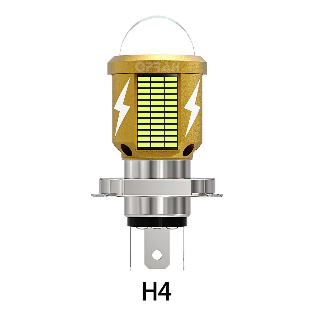 H4 H6 Motorcycle Headlight High Low Beam BA20D 4014 3570SMD Bulbs Canbus No Error Auto Fog Lamp Moto Motorcycle White Amber 12V