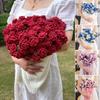 Multicolored Pointed-Angled Rose Bouquet Blankets Hand-Knitted Crocheted Rose Sofa Blankets Wedding Valentine Girlfriend Gifts