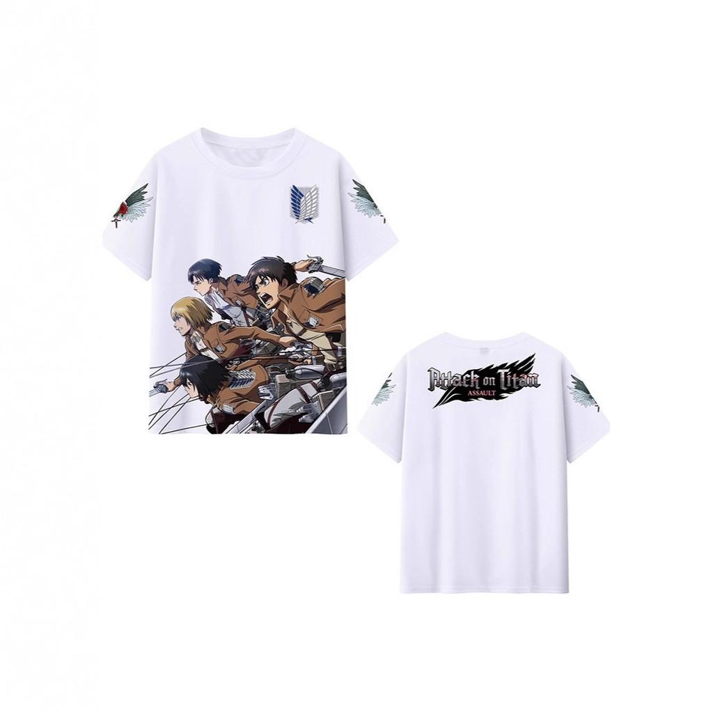 Attack on Titan 3D Digital Print T-Shirt for Men Women, Classic Anime Design, Soft Polyester Casual Short Sleeve Tops