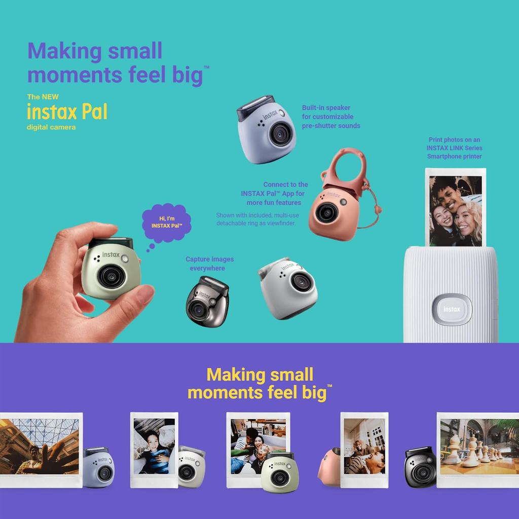 Fujifilm INSTAX PAL Fuji Digital Camera Pistachio Green Accessory Set Custom Case 32GB Memory Card