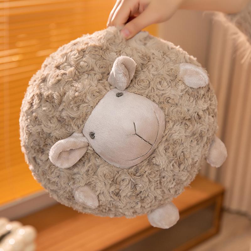 28cm Lovely Round Sheep Plush Toys Stuffed Animal Round Ball Sheep Fluffy Lamb Plushie Doll Soft Pillow Kid Birthday Xmas Gifts
