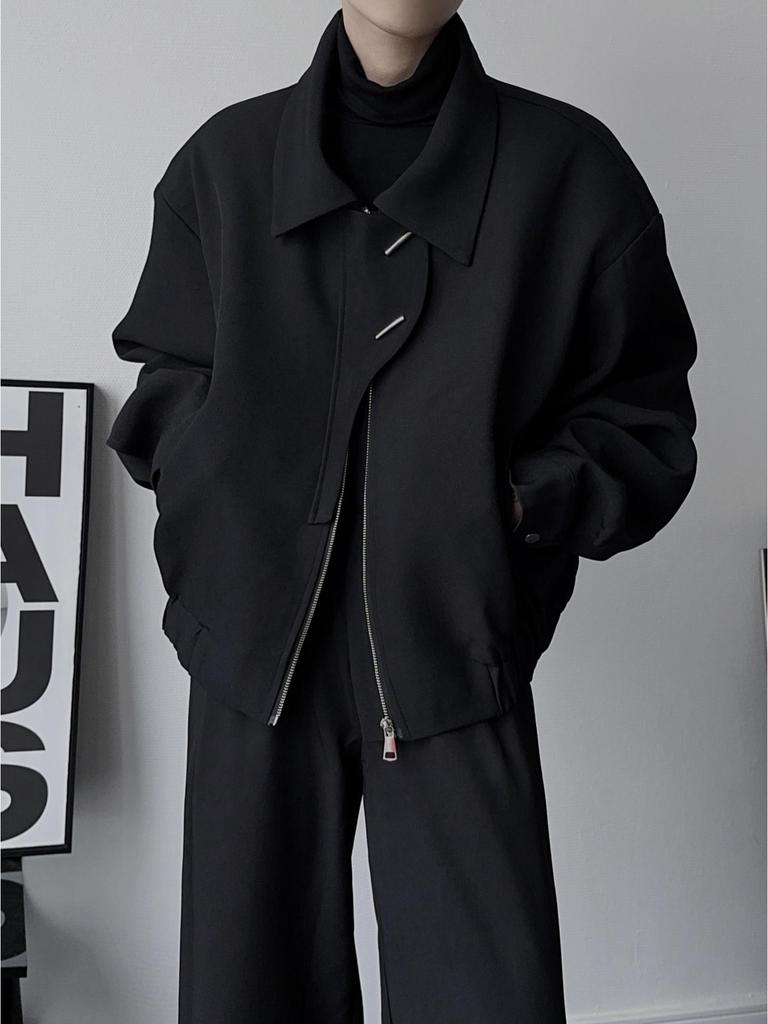 Spring & Autumn American-Style Wide Shoulder Men's Flight Jacket: Korean Simple Short Loose Casual Versatile Outerwear