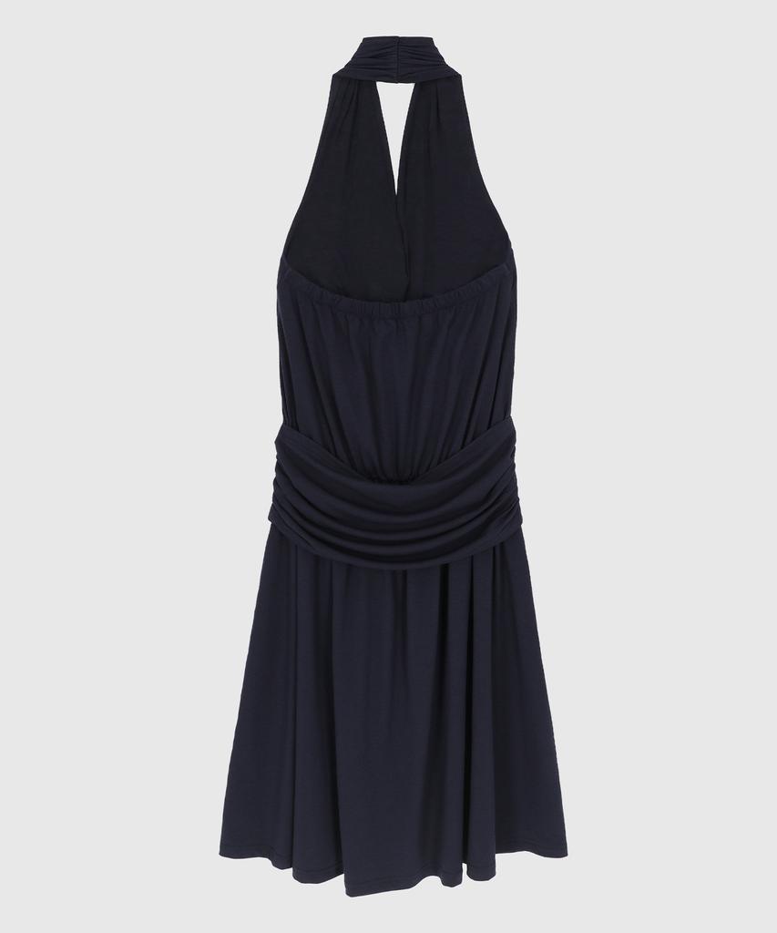 SIGREAT Trägerkleid aus gerüschtem Jersey_Marine