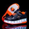 Kluci Dívky Kolečkové boty LED Svítící USB Nabíjení Dětské Kolečkové brusle Ležérní Skateboardingové boty Sportovní boty Dětské Tenisky