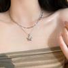 Double-layered Stacked Star Pendant Necklace for Women, Light Luxury, Niche Style, Versatile and Suitable for All Occasions, Collar Chain