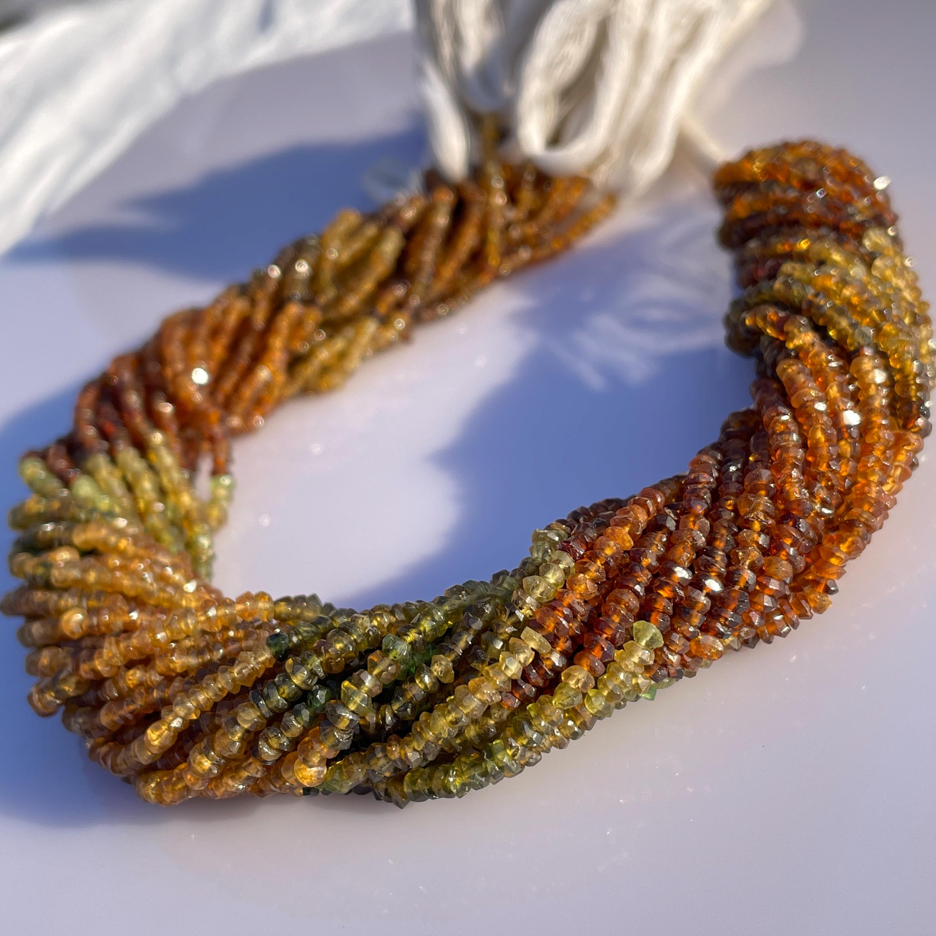 Natural Petrol Tourmaline Beads Strand - Multi Color Gemstone Jewelry Making Supplies 50 Inch