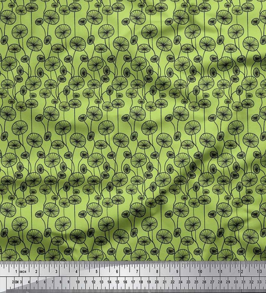 Soimoi Japan Crepe Satin Fabric Artistic Floral Decor Fabric Printed Metre 42 Inch