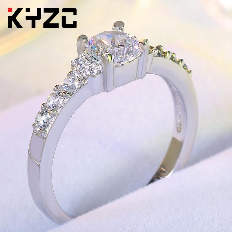 Ring Women S Zircon Silver Inlaid Ring Handicraft Tail Ring No. 8