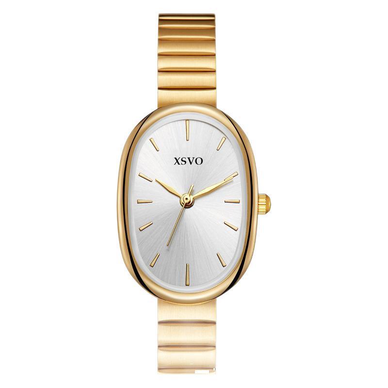 Retro Ovales Zifferblatt Stahlband Damen Koreanischer Stil Uhr