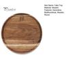 Wooden Cake Platter & Fruit Tray Circular Decorative Coffee Table Tray with Raised Edges Kitchen Serving Platter for Parties