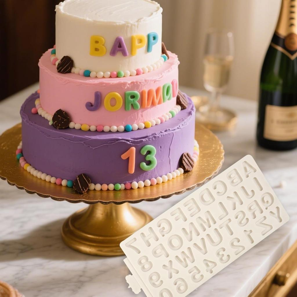 1 Pcs Alphabet Chocolate Fondant Mold, Number Silicone Molds, for Graduation Cake Decoration Cupcake Toppers Biscuit Candy Resin Clay Plaster Reble