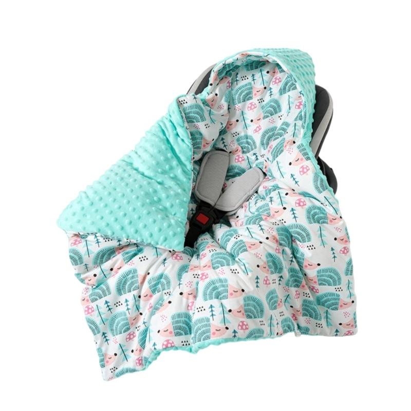 Multifunctional Hooded Infant Dot Swaddles Blanket Lightweight Cotton For Car Seat Strollers Tummy Time Play Mat