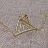 Women Fashion Triangle Charm Slave Ring Chain Harness Bracelet Punk Jewelry