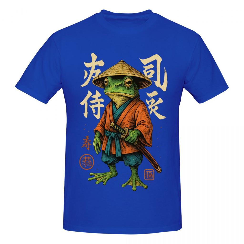 Unisex Samurai Frog Trending T Shirt Vintage Cotton T Shirt Homme