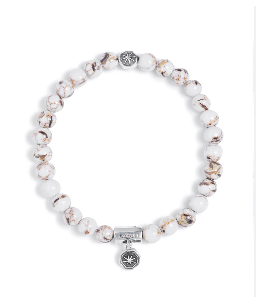 Ramolin Shell Bead Silver Bracelet