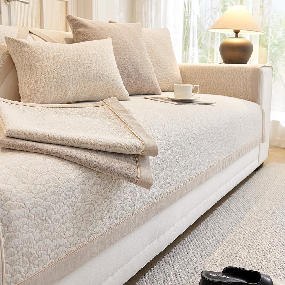 Luxury Jacquard Chenille Sofa Cover Sectional Universal for All Seasons Sofa Cover Non Slip Couch Cover Furniture Protector Mat