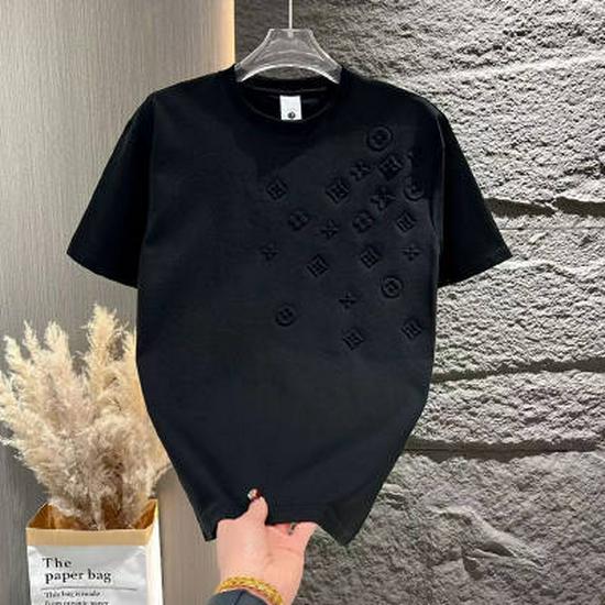 Herrenmode Kurzarm-T-Shirt, 2024 Trendiger lockerer Schnitt mit einfachem Druck.