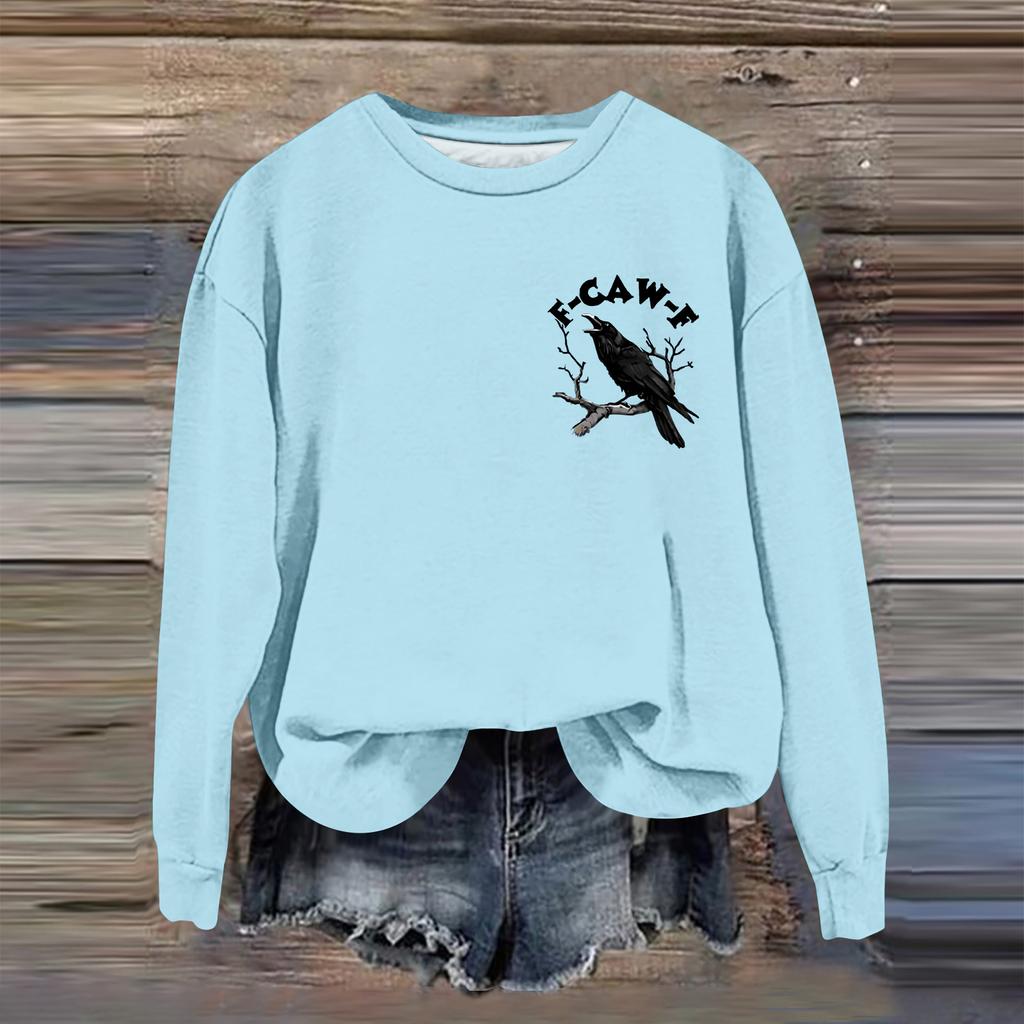 Women's Fashion Casual Long Sleeve Loose Printed Sweatshirt