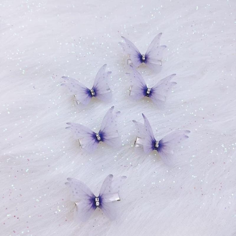 New Cute Princess Mesh Double-layer Butterfly Lovely Girls Hairpins Children Headwear Hairgrip Hair Clips Hair Accessories