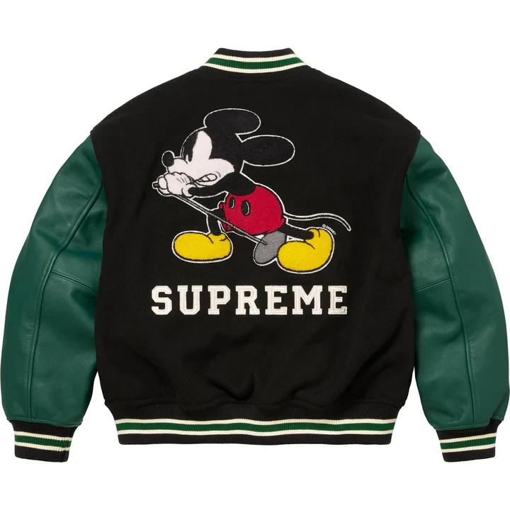 Supreme Number (N)ine Mickey Mouse Varsity Jacket Black