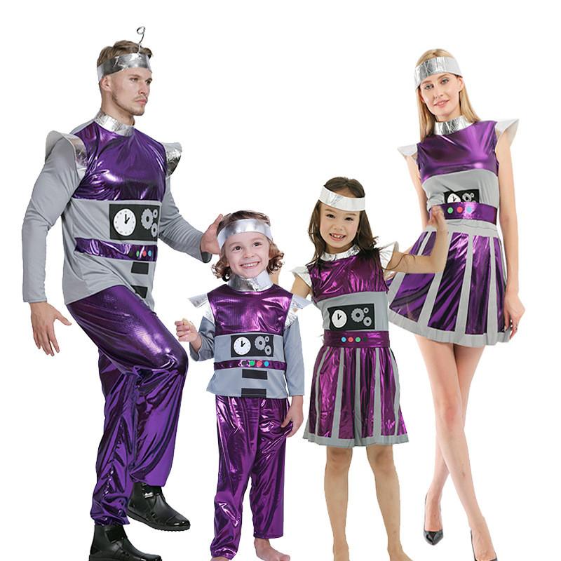 Costume Alien Cosplay Halloween Stage Play Robot Family Group Prop Performance