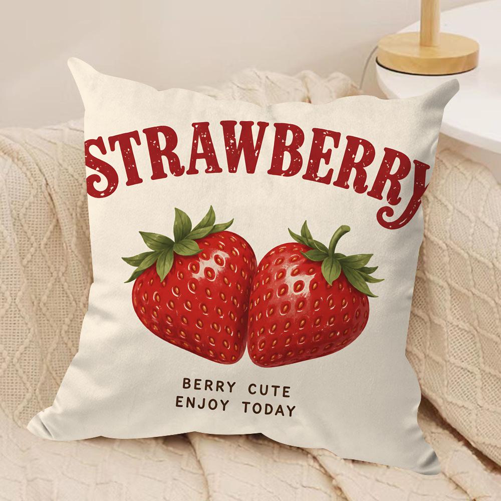 Fashion Cherry Lemon Peach Cushion Cover Square Pillow Bedroom Sofa Leisure Comfort Living Room Home Decoration X