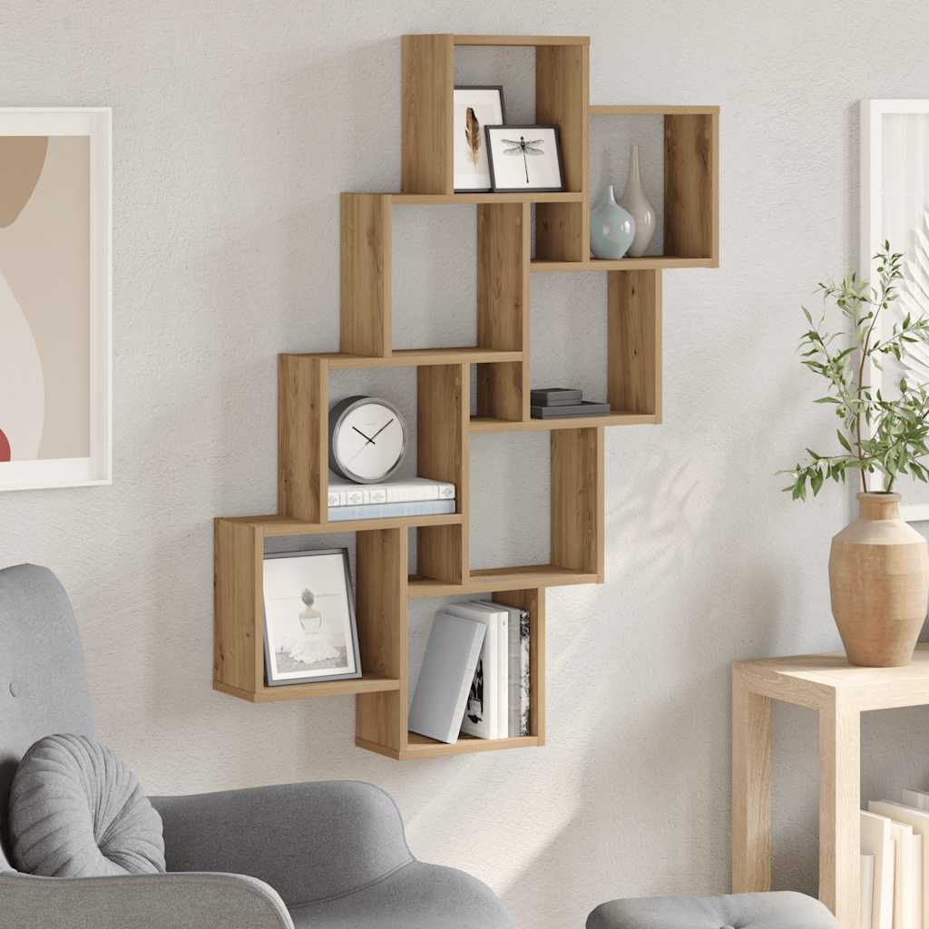 Cube Shelf Artisan Oak 90 x 15 x 119.5 cm Particleboard