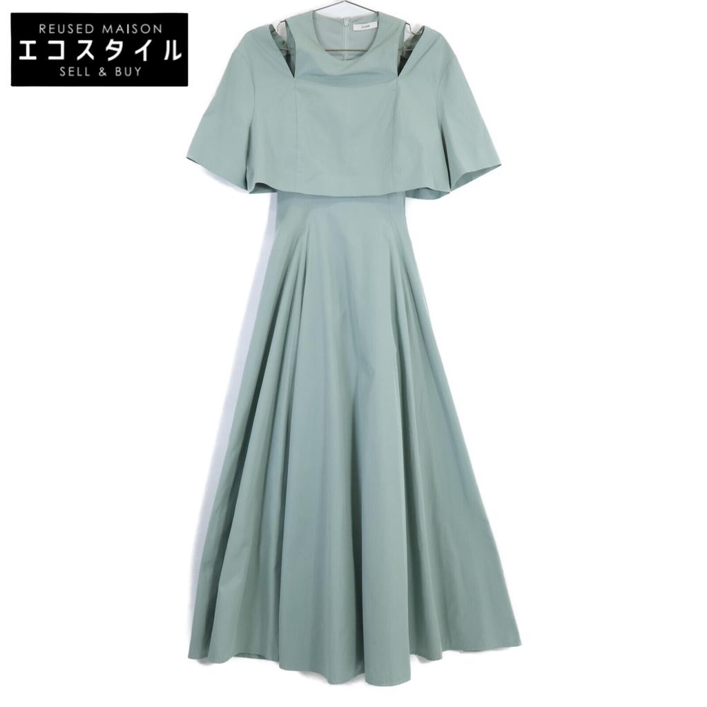 CLANE [Good condition/24 year old] 16112-5142 SLASH SHOULDER ONEPIECE Slash Shoulder dress 1 greenUsed