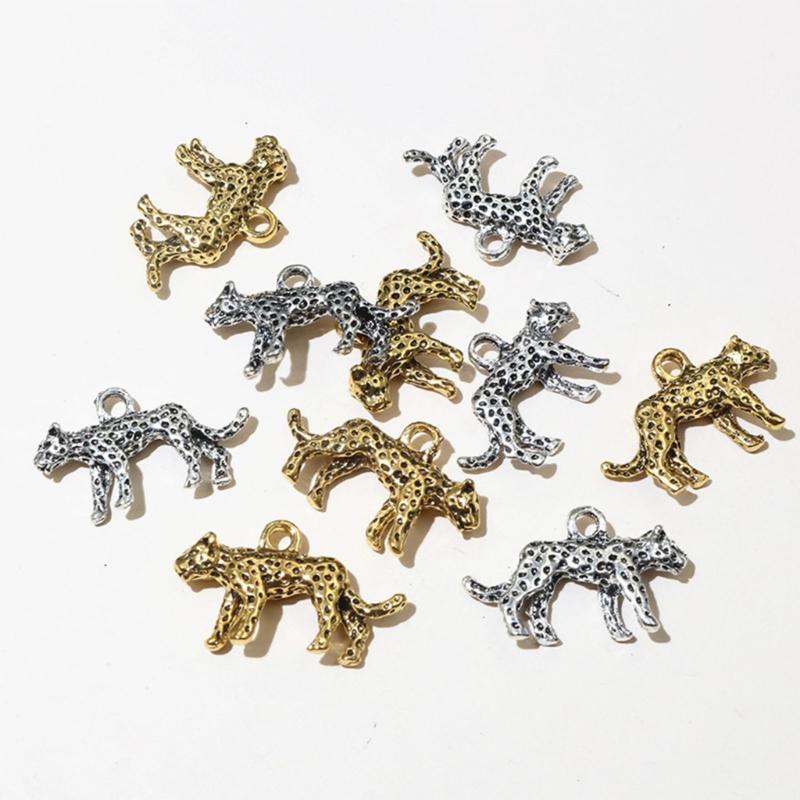 20pz Ciondolo Leopardo in Lega per Creazione Gioielli Fai da Te Ciondoli Animali per Collane e Bracciali Accessori Portachiavi