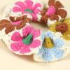 Boho-Stil Gehäkelte Blume Haargummis Elastisch Süßes Haarband Niedrige Gestricktes Haarband Täglich