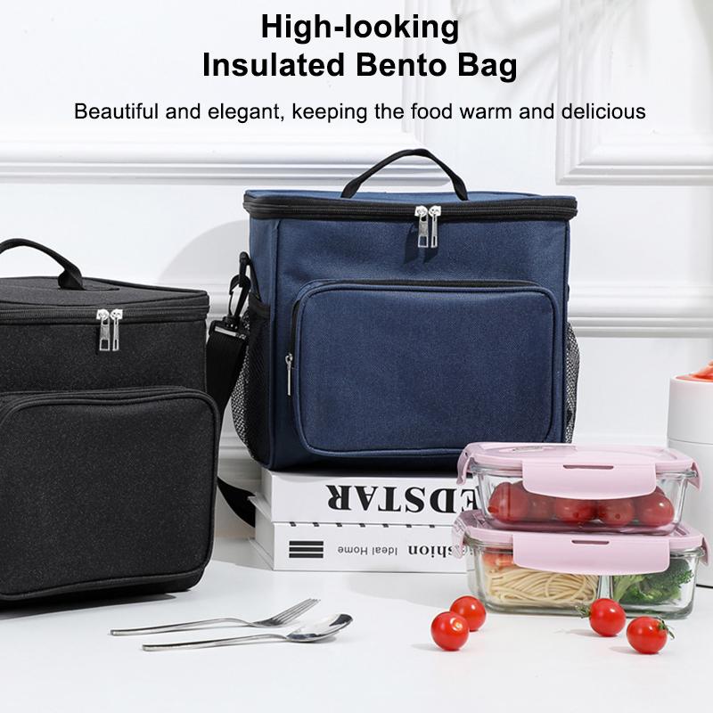 Geantă de umăr Oxford groasă cu izolație manuală de mare capacitate, geantă de prânz pentru camping, geantă de picnic în aer liber