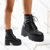 Comemore Punk Goth Women Motorcycle Short Boots Platform High Heels Shoes Woman 2025 New Black Leather Botas Feminina