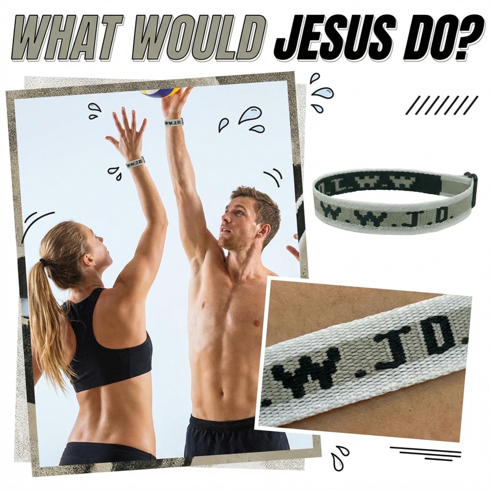 WWJD Letter  Printed Wristband/Bracelet, Unisex Sports Wristband/Wristband One Size